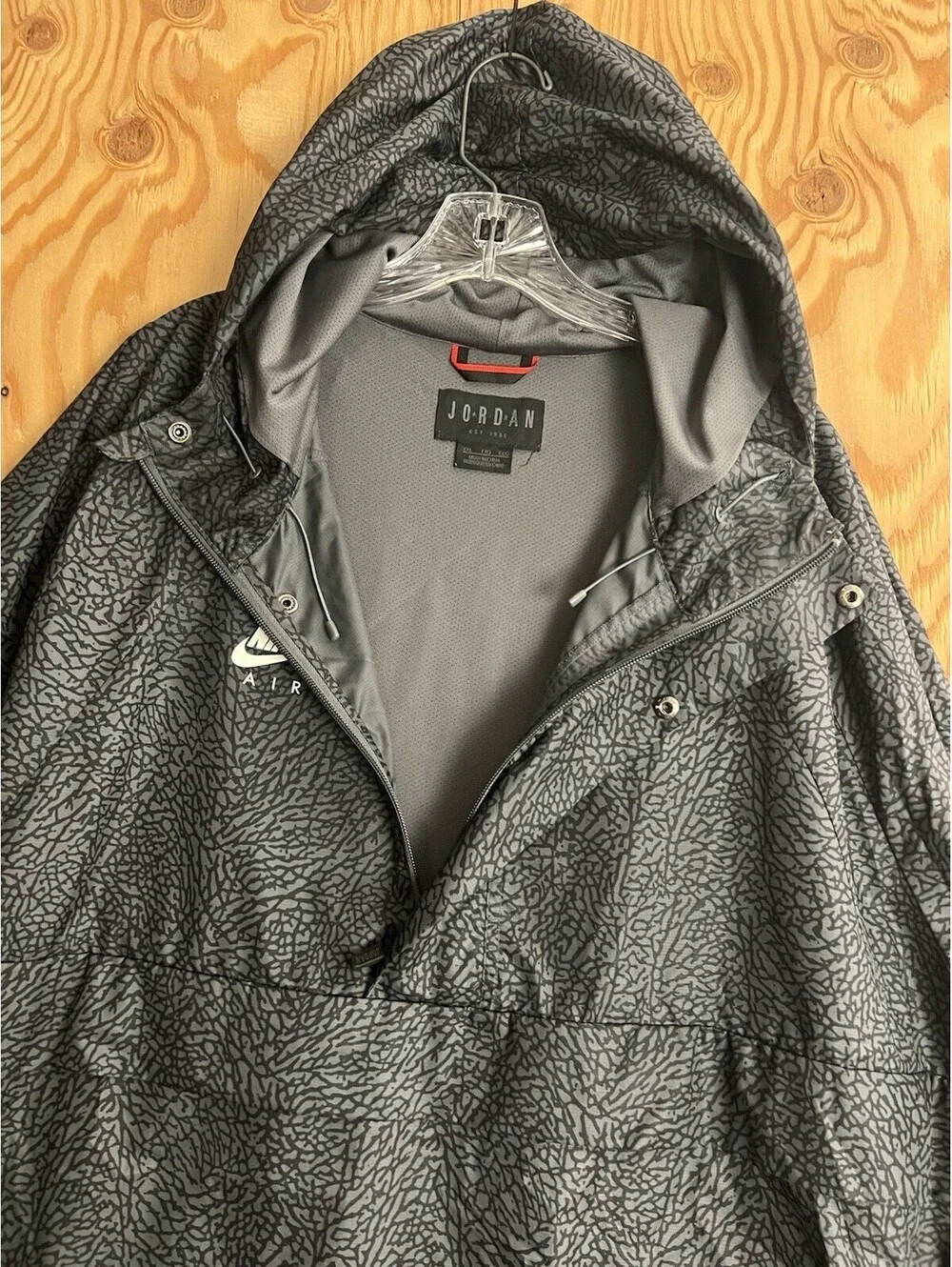Nike Air Jordan 1988 Wings Anorak Jacket Mens 2XL Cement 1/2 Zip AJ0428-021
